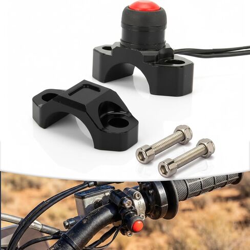 JFG Racing CNC Universal Motorcycle Engine Stop Start Kill Switch Button + Mounting Backplate Compatible to Moped Dirt Bike CR CRF XR 125 150 250 300 22mm Handlebar ATV Scooters Quard ETC, RED in Kuwait