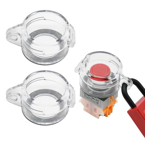 1in(25mm) Diameter Wall Switch Push Button Lockout Box Type Transparent Push for Emergency Stop Button Cover 2 Pack Protection Covers in Kuwait