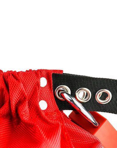 QWORK Electrical Plug Lockout Lock Bag, Safety Plug Lockout Tagout Bag for Oversized Electrical Plug and Hoist Control, 10 x 17 in, Red, 2 Pack in Kuwait