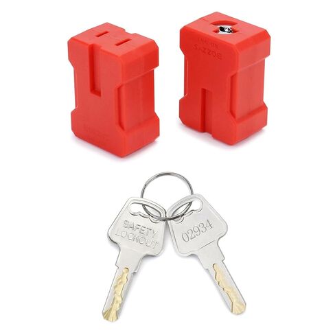 QWORK Electrical Cord Plug Lockout Device for Electrical Cord, 8 Pack Plug Locking Safety Lock, Keyed Differently, Fits 2 & 3 Prong Plugs, Electrical Shutdown Service, Built-in Lock Cylinder in Kuwait