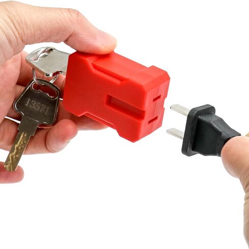 QWORK Electrical Cord Plug Lockout Device for Electrical Cord, 8 Pack Plug Locking Safety Lock, Keyed Differently, Fits 2 & 3 Prong Plugs, Electrical Shutdown Service, Built-in Lock Cylinder in Kuwait