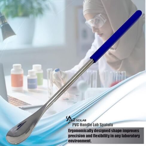 A2Z-VL006 Stainless Steel Micro Lab Flat Spoon Spatula Sampler, with Vinyl Handle 8" (20 cm) in Saudi Arabia
