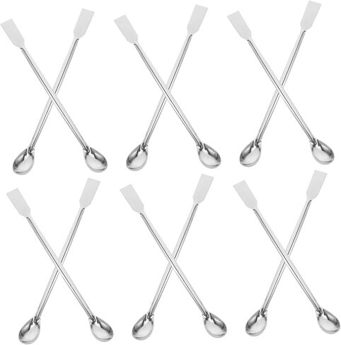 Luxshiny 12pcs Laboratory Stainless Steel Sampling Spoons Square Tip Lab Scoops for Reagent Handling Measuring Stirring Corrosion-resistant Science Lab Tools in Kuwait