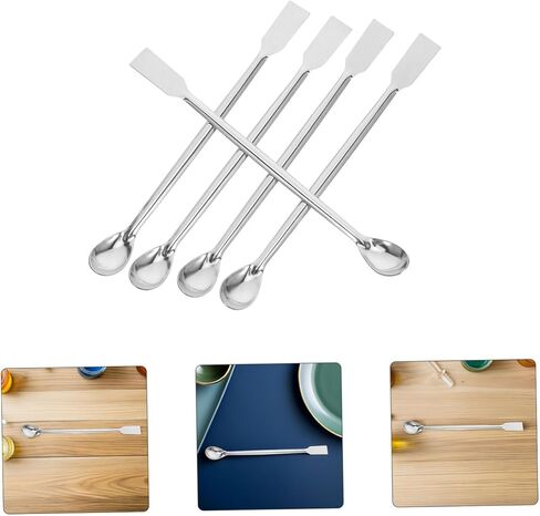 Luxshiny 12pcs Laboratory Stainless Steel Sampling Spoons Square Tip Lab Scoops for Reagent Handling Measuring Stirring Corrosion-resistant Science Lab Tools in Kuwait