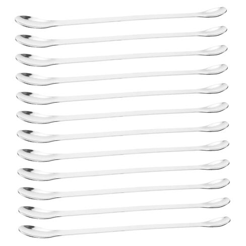 12pcs Stainless Steel Lab Mixing Spatula Double-Ended Sampling Spoons Stirring Tools for Laboratory Experiments Kitchen Measurement Classroom Crafting in Saudi Arabia