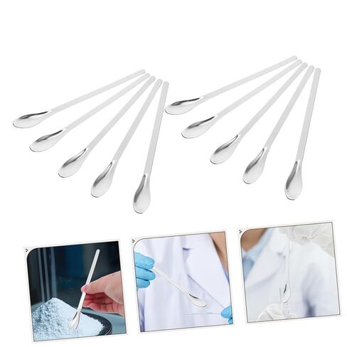 24pcs Stainless Steel Lab Sampling Spoons Metal Spatulas Ergonomic Stirring Paddle for Laboratory Use Wear-Resistant Mixing Tools in Saudi Arabia