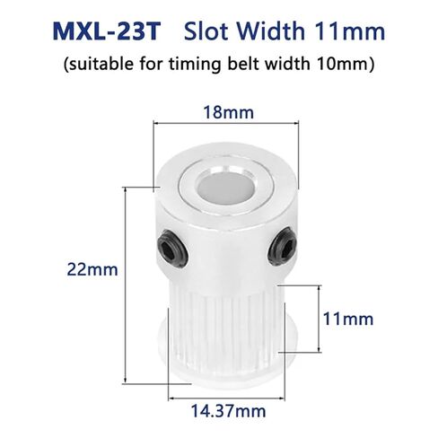 23T MXL Timing Pulley Bore 6.35 8 10mm 23 Teeth Wheels 3D Printer Accessories for Belt Width 6mm 10mm K Type 1Pcs ﻿(10mm,7mm) in Saudi Arabia