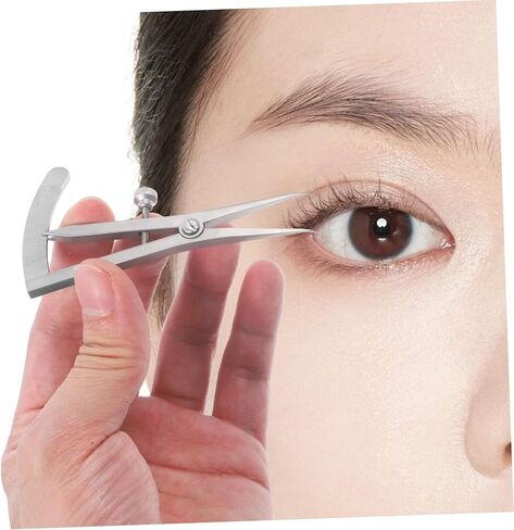 GARVALON Orbital Measuring Device Eyelid Measurement Ruler Vernier Caliper Microblading Ruler Eyelid Measuring Rulers Eyebrow Stencil Ruler Eyebrow Caliper Tool Silver Stainless Steel in Kuwait