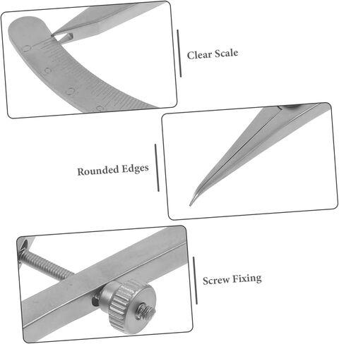 GARVALON Orbital Measuring Device Eyelid Measurement Ruler Vernier Caliper Microblading Ruler Eyelid Measuring Rulers Eyebrow Stencil Ruler Eyebrow Caliper Tool Silver Stainless Steel in Kuwait