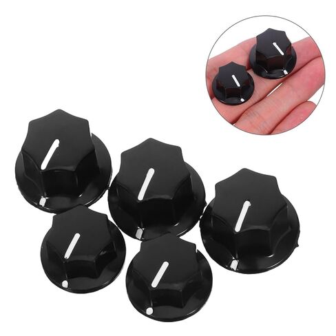 5pcs Electric Guitar and Bass Replacement Control Knobs Set – 2 Small 20mm and 3 Medium 24mm Metal Tone Caps with Screws for Volume and Tone Adjustment in Kuwait