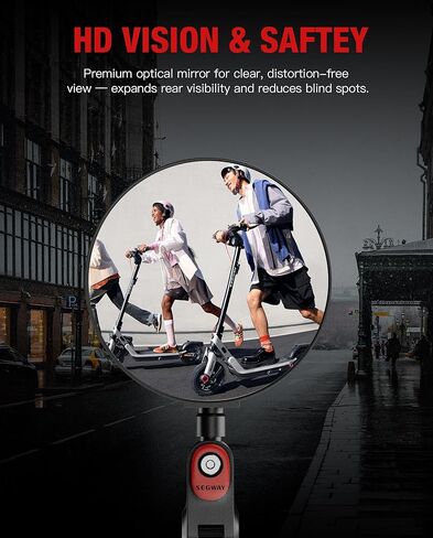 Rear-view Mirror Compatible with Ninebot by Segway All KickScooter MAX G2 F3 E2 PRO ZT3 Pro GT3 (Except Air T15), Adjustable Wide Angle HD Vision Scooter Rearview Mirrors Original Accessories 1 Pair in Kuwait