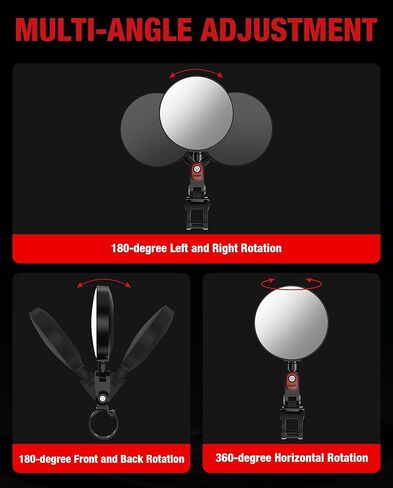 Rear-view Mirror Compatible with Ninebot by Segway All KickScooter MAX G2 F3 E2 PRO ZT3 Pro GT3 (Except Air T15), Adjustable Wide Angle HD Vision Scooter Rearview Mirrors Original Accessories 1 Pair in Kuwait