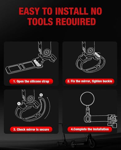 Rear-view Mirror Compatible with Ninebot by Segway All KickScooter MAX G2 F3 E2 PRO ZT3 Pro GT3 (Except Air T15), Adjustable Wide Angle HD Vision Scooter Rearview Mirrors Original Accessories 1 Pair in Kuwait