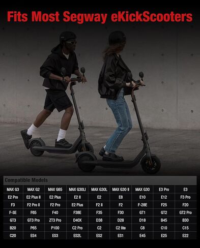 Rear-view Mirror Compatible with Ninebot by Segway All KickScooter MAX G2 F3 E2 PRO ZT3 Pro GT3 (Except Air T15), Adjustable Wide Angle HD Vision Scooter Rearview Mirrors Original Accessories 1 Pair in Kuwait