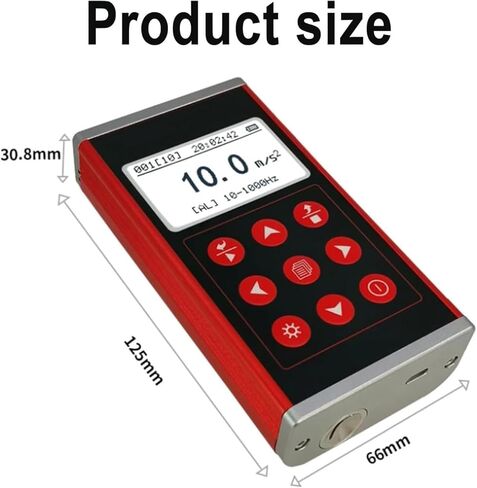0.1-199.9 M / S2 Digital Vibration Meter, Handheld Digital Vibration Analyer Tester, 3 HZ - 1 KHZ Frequency & 180 RPM - 60000 RPM Speed Measurement, Split Probe, Over Limit Alarm in Kuwait