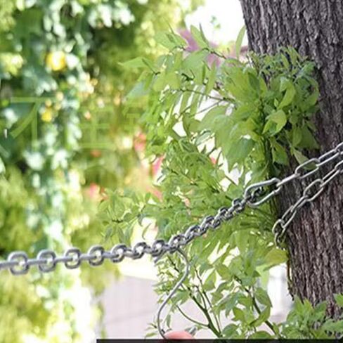 سلسلة أمان فولاذية شديدة التحمل مقاس 5 متر/197 بوصة، وصلات سميكة 3.2 مم، معدن مجلفن، مع حلقات تسلق، فضي in Kuwait