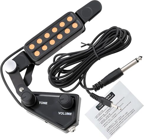 Soundhole Acoustic Guitar Pickup, 9.1 in / 23 cm Acoustic Electric Transducer with Tone and Volume Control, Attachment Force Pickup for Guitar, Easy Install in Kuwait