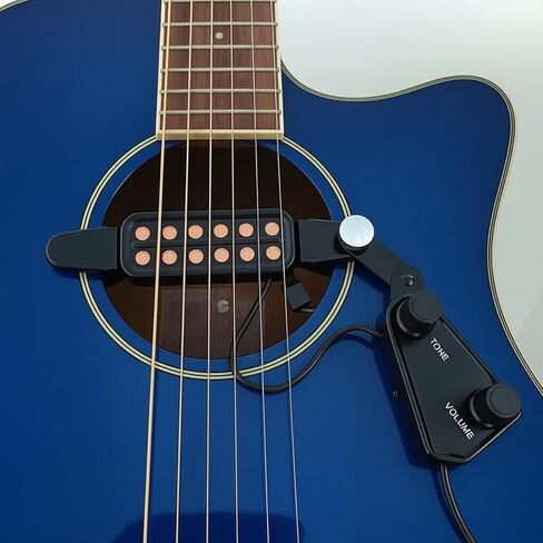 Soundhole Acoustic Guitar Pickup, 9.1 in / 23 cm Acoustic Electric Transducer with Tone and Volume Control, Attachment Force Pickup for Guitar, Easy Install in Kuwait