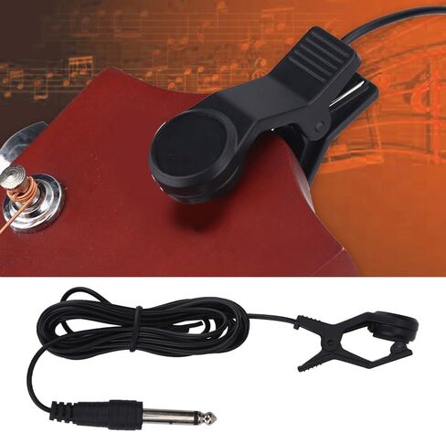 Guitar Pickups Clip-on Contact Microphone Vocal Pick Up Piezo Audio Transducer with 1/4 Inch Plug & 8.2FT Cable for Acoustic Guitar,Violin,Mandolin,Ukulele Tuner Amplifier in Kuwait
