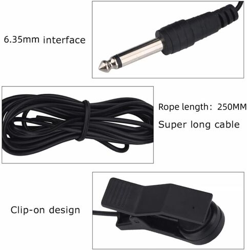 Guitar Pickups Clip-on Contact Microphone Vocal Pick Up Piezo Audio Transducer with 1/4 Inch Plug & 8.2FT Cable for Acoustic Guitar,Violin,Mandolin,Ukulele Tuner Amplifier in Kuwait