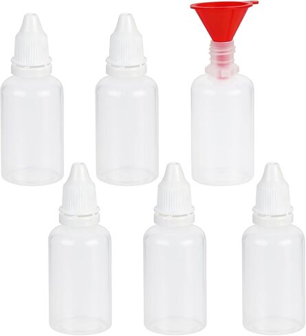 زجاجات قطارة الأذن، مقاومة للتسرب، زجاجات قطارة الأذن البلاستيكية، قابلة للعصر لتوزيع السائل بدقة، 6 قطع، غطاء أبيض، 50 مل in Kuwait