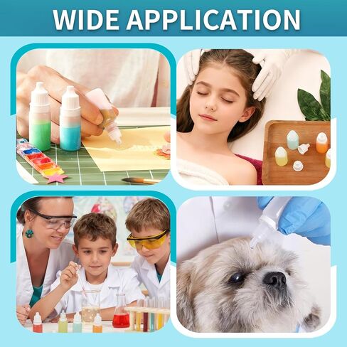 زجاجات قطارة الأذن، مقاومة للتسرب، زجاجات قطارة الأذن البلاستيكية، قابلة للعصر لتوزيع السائل بدقة، 6 قطع، غطاء أبيض، 50 مل in Kuwait