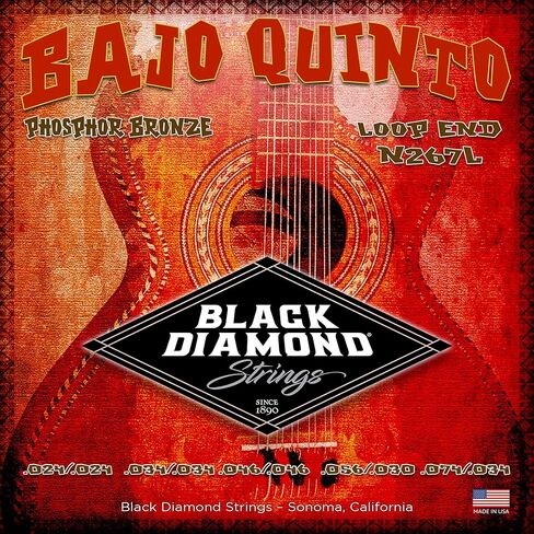 Black Diamond Strings® N267L Bajo Quinto Phosphor Loop End .024| .034| .046| .056 030 | .074 .034 in Saudi Arabia