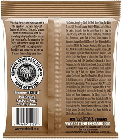 2 PACK Ernie Ball P02153 Earthwood 12 سلسلة ضوء الفوسفور البرونزية الصوتية مجموعة .009 - .046 in Kuwait
