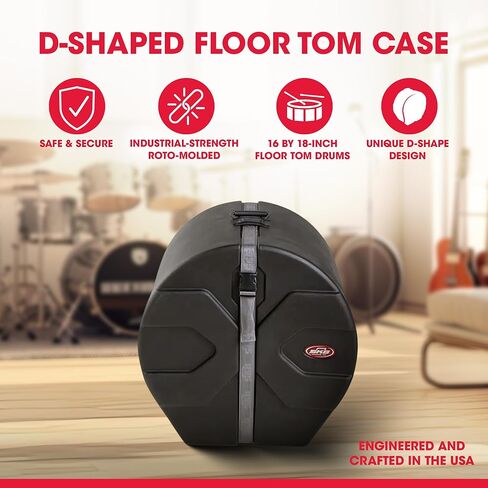 حافظة SKB مقاس 16 × 18 بوصة مع تصميم داخلي مبطن، وتصميم أسطوانة على شكل D، ومقولبة في القدمين لوضع مستقيم وثبات، باللون الأسود in Saudi Arabia