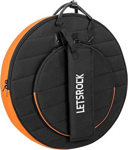 حقيبة الصنج من LETSROCK مع حقيبة عصا الطبل، حقيبة ظهر الصنج تحمل 6 أعواد طبلة، تناسب الركوب مقاس 24 بوصة، وأشرطة قابلة للإخفاء وحقيبة مقاومة للماء in Kuwait
