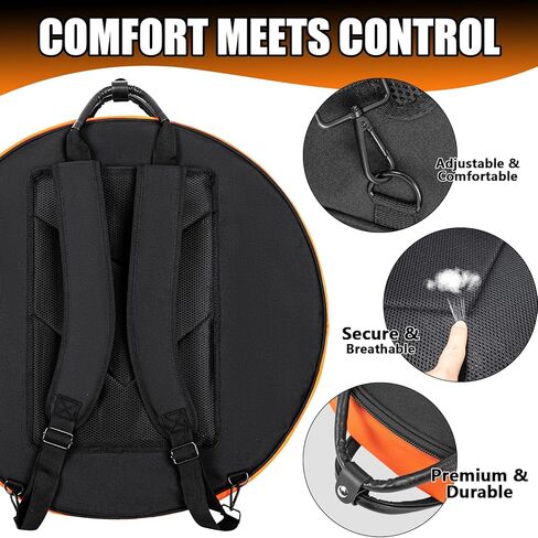 حقيبة الصنج من LETSROCK مع حقيبة عصا الطبل، حقيبة ظهر الصنج تحمل 6 أعواد طبلة، تناسب الركوب مقاس 24 بوصة، وأشرطة قابلة للإخفاء وحقيبة مقاومة للماء in Kuwait