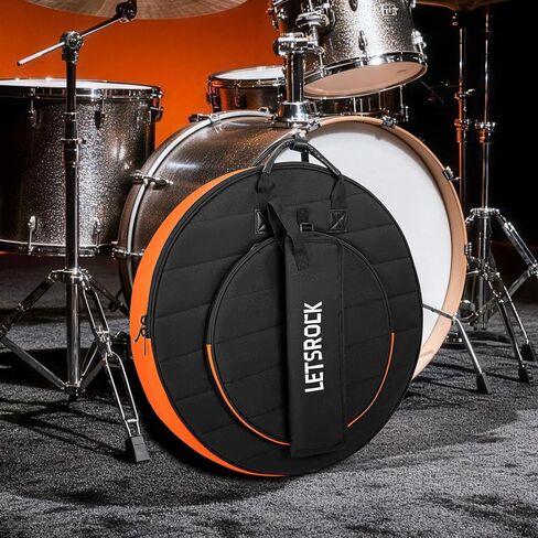 حقيبة الصنج من LETSROCK مع حقيبة عصا الطبل، حقيبة ظهر الصنج تحمل 6 أعواد طبلة، تناسب الركوب مقاس 24 بوصة، وأشرطة قابلة للإخفاء وحقيبة مقاومة للماء in Kuwait