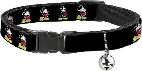 Buckle-Down Breakaway Cat Collar - Classic Mickey Mouse Pose Black - 1/2" Wide - Fits 8-12" Neck - Medium in Saudi Arabia