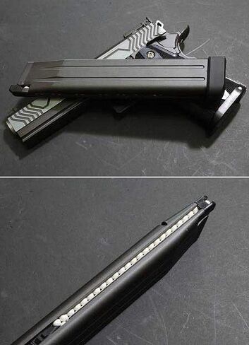 Evike Airsoft - WE-Tech 52 Round Extended Mag for Hi-Capa Gas Blowback Airsoft Pistols (Color: Black) in Kuwait