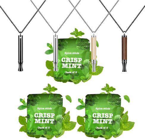 3 عبوات من نوى نكهة النعناع النباتية | 5.5 ملم × 30 ملم | كسر العادات بشكل طبيعي | يناسب موزعات القلائد القياسية | 9 مجموع النوى in Kuwait