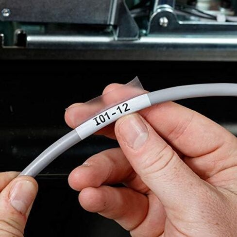 Brady M21-1000-427، 110928 1 بوصة × 14 بوصة شفاف/أبيض BMP21 ملصق سلك وكابل من الفينيل، حزمة من 4 خراطيش in Saudi Arabia