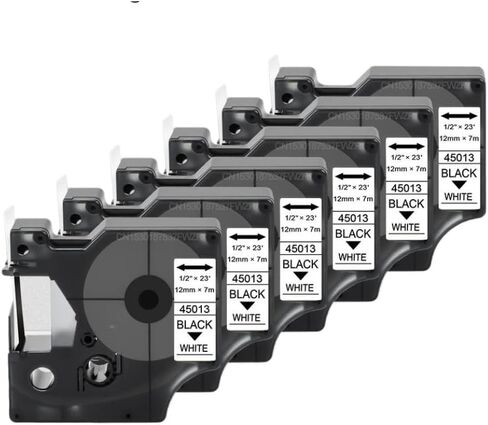 6PK 12mm D1 Tape 45013 45010 45016 45017 45018 45019 Label Ribbon Compatible with LM160 LM280 Label Maker Replacement Tapes(Black on White) in Saudi Arabia