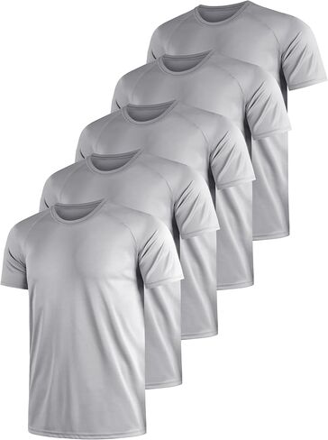 5 Pack Men's Dry Fit Shirts, Moisture Wicking Tees, Mesh Breathable Athletic Workout Fitness Short Sleeve in Saudi Arabia
