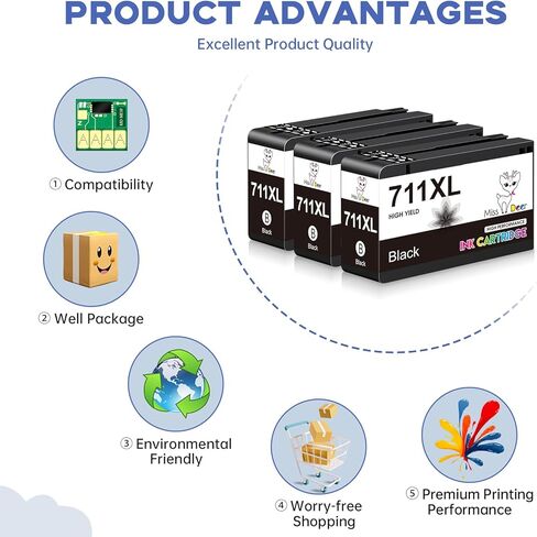 Remanufactured 72 Ink Cartridge Replacement for HP 72 C9374A C9403A High Yield (Gray and Matte Black) in Kuwait