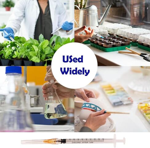 1ml Syringes with Needle 25G 1 Inch, Sterile Individually Wrapped, 1cc Syringe Luer Lock Tip, 100-Pack Scientific Lab Use in Kuwait