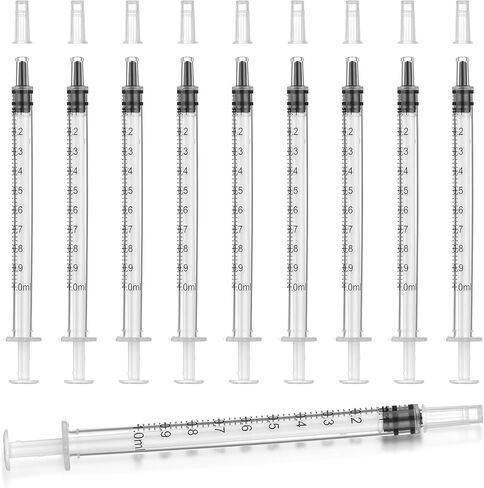 12Pack 3ml Syringes with Cap, Plastic Syringe without Needle for Liquid, Measuring, Refilling, Oil, Glue Applicator in Saudi Arabia