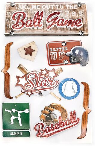 Paper House Productions STDM-0009E 3D Cardstock Stickers, Baseball (3-Pack) in Saudi Arabia