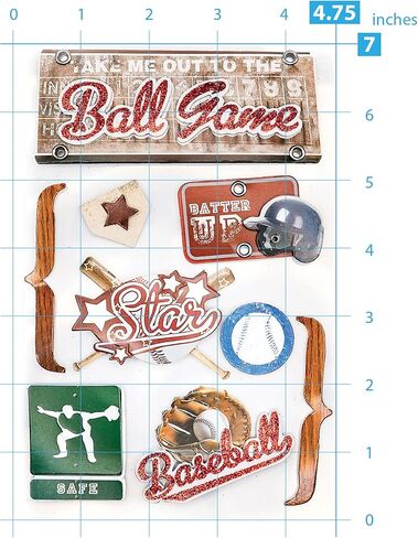 Paper House Productions STDM-0009E 3D Cardstock Stickers, Baseball (3-Pack) in Saudi Arabia