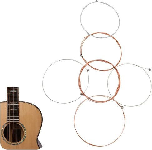6 Pcs Acoustic Guitar Strings Phosphor Bronze Light Medium Gauge Folk Guitar String Set for Musical Instrument Accessories in Kuwait