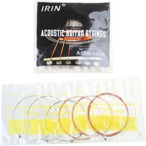 6 Pcs Acoustic Guitar Strings Phosphor Bronze Light Medium Gauge Folk Guitar String Set for Musical Instrument Accessories in Kuwait