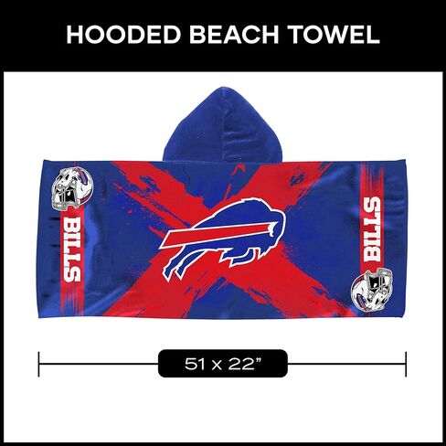 منشفة Northwest Buffalo Bills NFL Cross Out للشباب ذات القلنسوة المصنوعة من الألياف الدقيقة مقاس 22 × 51 بوصة in Saudi Arabia
