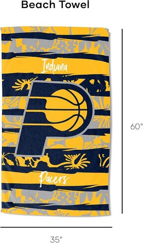 NORTHWEST NBA Indiana Pacers منشفة الشاطئ، 35 بوصة × 60 بوصة، جيب in Saudi Arabia