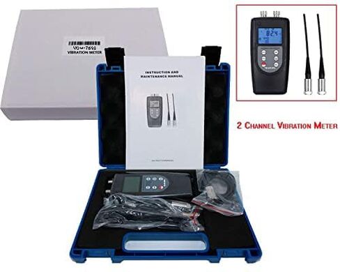 VTSYIQI Digital Vibration Analyzer 3D Vibration Meter Data Logger with 2 Piezoelectric Transducers Acceleration 0.1m/s²~400m/s² Velocity 0.01mm/s~400mm/s for Motors Fans Pumps Machinery in Kuwait