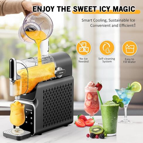 Slushie Machine, Frozen Drink Machine & Slushy Maker with Touchscreen, No Ice Needed, 6 Modes, Snow Flake Adjustment, Auto Clean, Gifts for Kitchen, Make Margaritas, Frappés, Milk Shake and More in Kuwait
