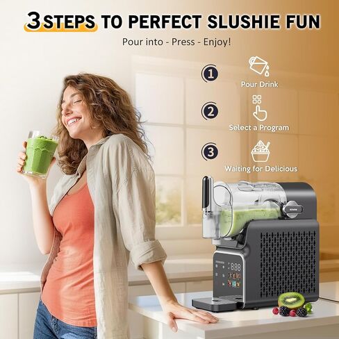 Slushie Machine, Frozen Drink Machine & Slushy Maker with Touchscreen, No Ice Needed, 6 Modes, Snow Flake Adjustment, Auto Clean, Gifts for Kitchen, Make Margaritas, Frappés, Milk Shake and More in Kuwait